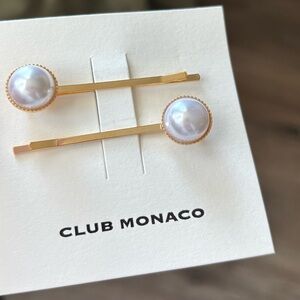 New! Club Monaco Gold and Pearl Hair Pins Set, Perfect for Weddings
